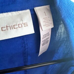 Chico's Linen Top in Rich Blue